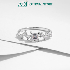 Nhẫn Bạc Nữ ADJ 925 Đính Đá Vuông Lấp Lánh Sang Trọng Phụ Kiện Trang Sức Nữ Cao Cấp SN16203AD