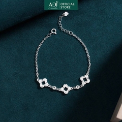 Lắc tay Trang sức bạc 925 ADJ thanh lịch thời trang cao cấp Hoa Bốn Cánh Kiêu Sa -  SLC134253AD