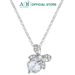 Dây Chuyền Nữ Bạc ADJ 925  Pha Lê Swarovski Hình Chiếc Nơ Phụ Kiện Trang Sức Nữ Cao Cấp SD54127AD