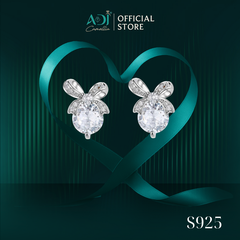 Bông Tai Nữ Bạc ADJ 925  Nơ Swarovski Lắp Lánh Phụ Kiện Trang Sức Nữ Cao Cấp SB5417AD
