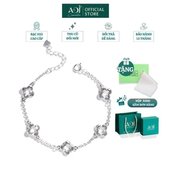 Lắc tay Trang sức bạc 925 ADJ thanh lịch thời trang cao cấp 5 Hoa May Mắn - SLC134254AD