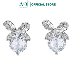 Bông Tai Nữ Bạc ADJ 925  Nơ Swarovski Lắp Lánh Phụ Kiện Trang Sức Nữ Cao Cấp SB5417AD