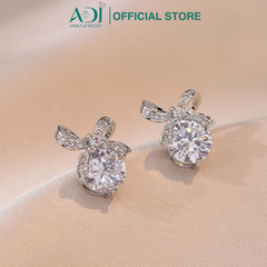 Bông Tai Nữ Bạc ADJ 925  Nơ Swarovski Lắp Lánh Phụ Kiện Trang Sức Nữ Cao Cấp SB5417AD