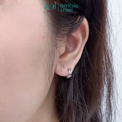 Khuyên Tai Nữ Bạc ADJ 925 Silver Wave Gợn Sóng Xoắn Cá Tính Phá Cách SB118198