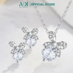 Bông Tai Nữ Bạc ADJ 925  Nơ Swarovski Lắp Lánh Phụ Kiện Trang Sức Nữ Cao Cấp SB5417AD