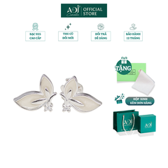 Bông tai Bạc Nữ ADJ Hai Nửa Cánh Bướm Lấp Lánh Sang Trọng Nữ Tính SB15625AD