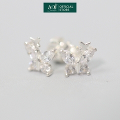 Bông tai Trang sức bạc 925 ADJ an toàn sang trọng cao cấp Đôi Bướm Hồ Điệp SB14704AD