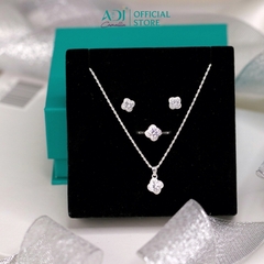 Bộ sản phẩm  Trang sức bạc 925 ADJ đính đá CZ sang trọng cao cấp Hoa 4 Cánh Mã 3