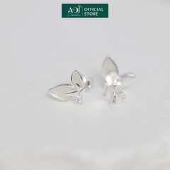 Bông tai Bạc Nữ ADJ Hai Nửa Cánh Bướm Lấp Lánh Sang Trọng Nữ Tính SB15625AD