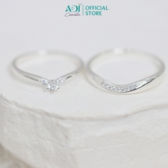 Nhẫn Đôi Bạc ADJ 925  Cổ Điển Xoắn Óc Phụ Kiện Trang Sức Nữ Cao Cấp