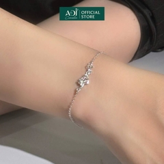 Lắc tay Hoa Tuyết Đính Đá Trang sức bạc 925 ADJ - SLT108104AD
