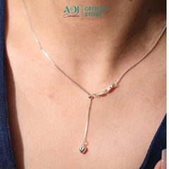 Dây Chuyền Nữ Bạc ADJ 925 Trái Tim Buông Rũ Nhẹ Nhàng Thanh Lịch Phụ Kiện Trang Sức Nữ SDC146123AD