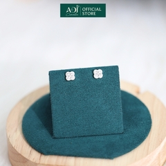 Bông hoa tai nữ Trang sức bạc 925 ADJ đính đá CZ sang trọng cao cấp Giọt Sương Trên Hoa SB13797AD