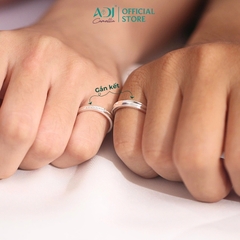 Nhẫn Đôi Bạc ADJ 925 Cặp Chéo Đá CZ Phụ Kiện Trang Sức Nữ Cao Cấp
