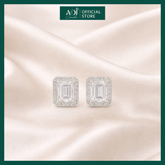 Bộ Trang sức bạc 925 ADJ Tiffany Viên Chữ Nhật To Mang Ánh Sáng Tinh Tế