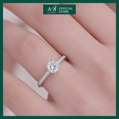 Nhẫn Bạc Nữ ADJ S925 Thiết Kế Đài Hoa Đính Đá CZ Chủ Lấp Lánh, Phụ Kiện Trang Sức Cao Cấp SN156394AD