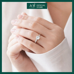 Nhẫn Bạc Nữ ADJ S925 Thiết Kế Đài Hoa Đính Đá CZ Chủ Lấp Lánh, Phụ Kiện Trang Sức Cao Cấp SN156394AD