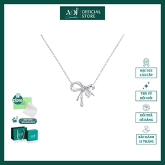 Dây Chuyền Bạc Nữ ADJ Hình Nơ Phối Đá Giọt Nước Lấp Lánh - SD5498AD