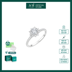 Nhẫn Bạc Nữ ADJ 6 Cánh Nhọn Viên Chủ To Viền Nạm Đá Lấp Lánh - SN15668AD