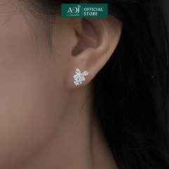 Bộ trang sức Bạc Dây chuyền, Nhẫn, Bông tai Nữ ADJ 925 Nơ Pha Lê Ngọt Ngào Thanh Lịch