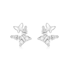 Bông tai Trang sức bạc 925 ADJ an toàn sang trọng cao cấp Đôi Bướm Hồ Điệp SB14704AD - SB137143AD