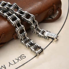 Lắc tay nam Trang sức bạc 925 ADJ bánh răng, mạnh mẽ và bền bỉ