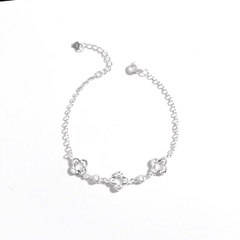 Lắc tay Trang sức bạc 925 ADJ thanh lịch thời trang cao cấp Hoa Bốn Cánh Kiêu Sa -  SLC134253AD