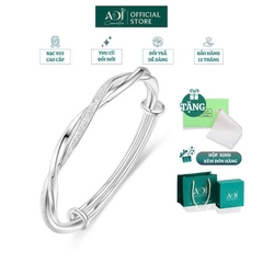 Vòng tay Trang sức bạc 999 ADJ an toàn sang trọng cao cấp Sóng Biển Kiêu Sa - SVC15409AD