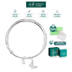 Vòng đeo tay nữ Trang sức bạc 999 ADJ an toàn vòng đeo tay tiểu thư Bướm Hoa Duyên Dáng - SVC15406AD