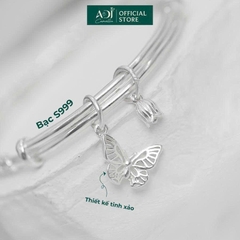 Vòng đeo tay nữ Trang sức bạc 999 ADJ an toàn vòng đeo tay tiểu thư Bướm Hoa Duyên Dáng - SVC15406AD