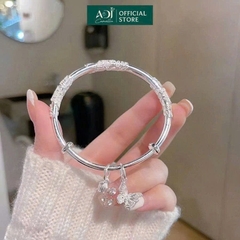 Vòng đeo tay nữ Trang sức bạc 999 ADJ an toàn vòng đeo tay tiểu thư Bướm Hoa Duyên Dáng - SVC15406AD