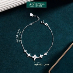 Lắc Tay Nữ Bạc ADJ 925 3 Hoa 4 Cánh SLT134297AD
