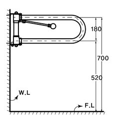 Thanh đỡ phòng tắm dạng thẳng Dobidos FC753W