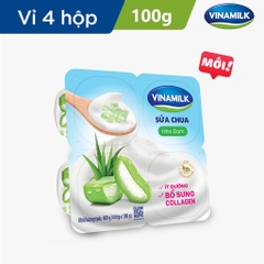 Sữa chua ăn Nha đam Vinamilk 100G Vỉ 4 Hộp chính hãng