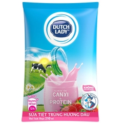 Sữa tiệt trùng cô gái hà lan Dâu hũ 110ml và bịch 210ml thức uống Dutch Lady Cô Gái Hà Lan Chính Hãng