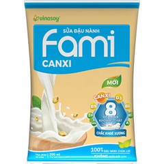 Sữa Đậu nành Fami Canxi bịch 200ml Thức Uống dành cho mọi lứa tuổi