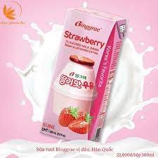 Sữa dâu Binggrae Hàn Quốc hộp 200ml Thức Uống Nhập Khẩu từ Hàn được nhiều người ưa chuộng