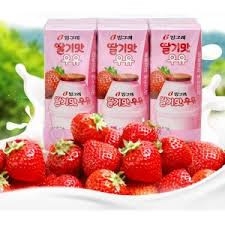 Sữa dâu Binggrae Hàn Quốc hộp 200ml Thức Uống Nhập Khẩu từ Hàn được nhiều người ưa chuộng