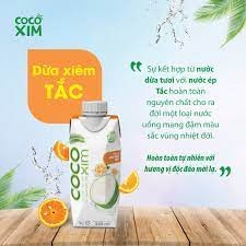 Nước dừa xiêm Cocoxim vị tắc (quất) 330ml Thơm mát vị tự nhiên