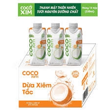 Nước dừa xiêm Cocoxim vị tắc (quất) 330ml Thơm mát vị tự nhiên