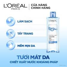 Nước Tẩy Trang L'Oreal Paris 3-in-1 Micellar Water 95ml Dành Cho Da Dầu Chính Hãng Đến Từ Pháp