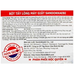 Bột tẩy lồng máy giặt Sandokkeaebi siêu sạch 450G Chuẩn hàng nhập khẩu Hàn Quốc
