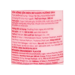 Sữa uống lên men Thái Lan BETAGEN hương dâu/cam 300ml bổ sung lợi khuẩn cho đường ruột