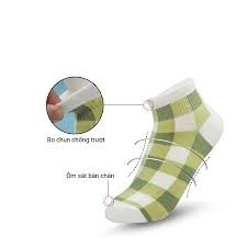 Vớ cổ ngắn màu đen/trắng/họa tiết Đôi 2 chiếc Co dãn êm chân