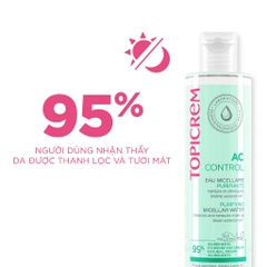 Nước tẩy trang dành cho da dầu mụn TOPICREM AC PURIFYING MICELLAR WATER 200ml