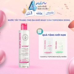 Nước Tẩy Trang Dành Cho Da Khô & Nhạy Cảm Topicrem Hydra+ Gentle Micellar Water 200m