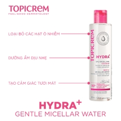 Nước Tẩy Trang Dành Cho Da Khô & Nhạy Cảm Topicrem Hydra+ Gentle Micellar Water 200m