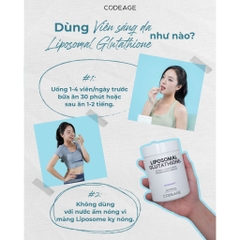 Viên uống hỗ trợ giảm sạm nám da, trắng da đều màu CODEAGE GLUTATHIONE Hộp 500mg
