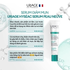 Serum giảm mụn thâm, se khít lỗ chân lông Uriage Hyséac Serum Peau Neuve cho da dầu mụn 40ml