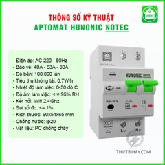 Aptomat cầu dao thông minh đo năng lượng Hunonic Notec